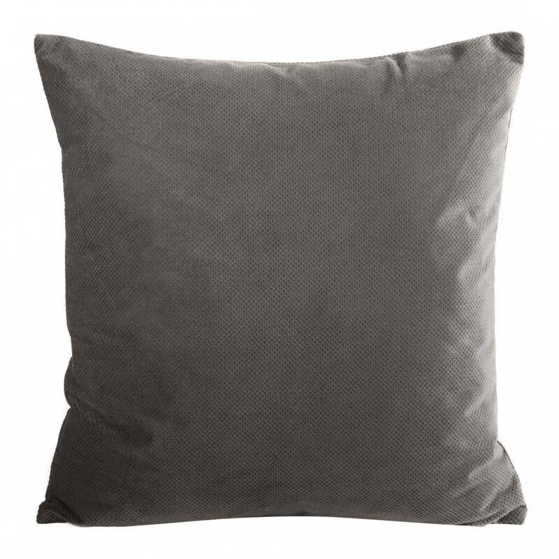 Eurofirany MILO aksominis pagalvės užvalkalas su smulkiu struktūriniu raštu, 45X45 cm, spalva: pelenų