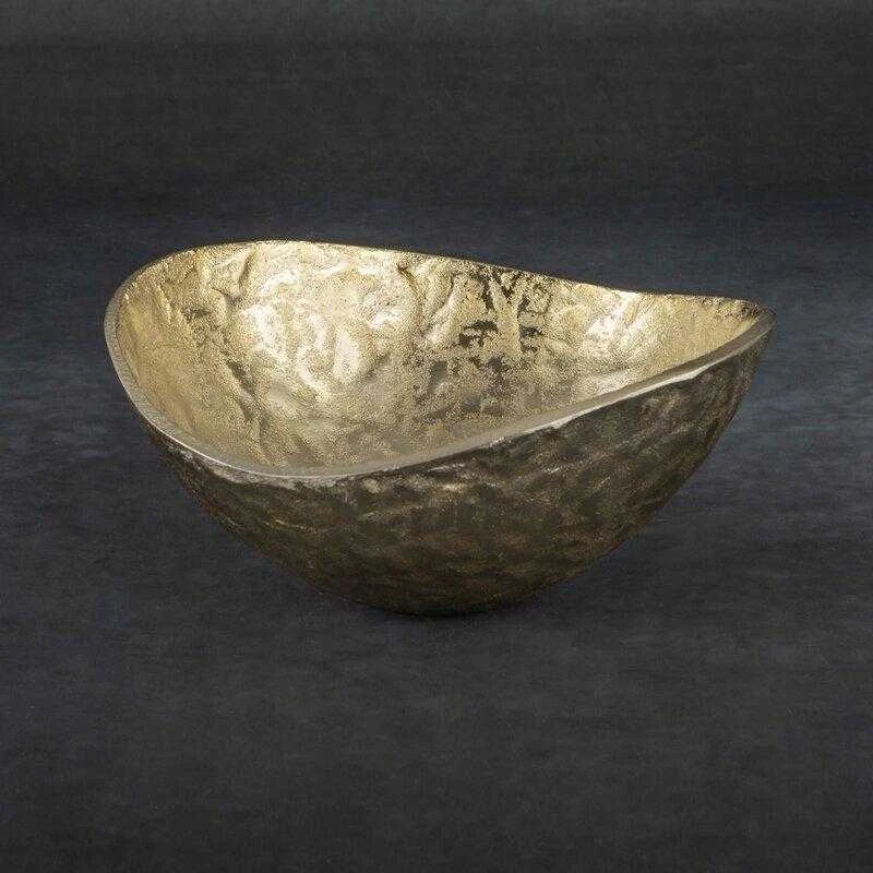 Eurofirany Dekoratyvinis metalinis dubuo, auksinė apdaila, modernus dizainas, elegantiškas namų akcentas, universalus serviravimo indas, stilingas interjero dekoras, prabangi detalė
