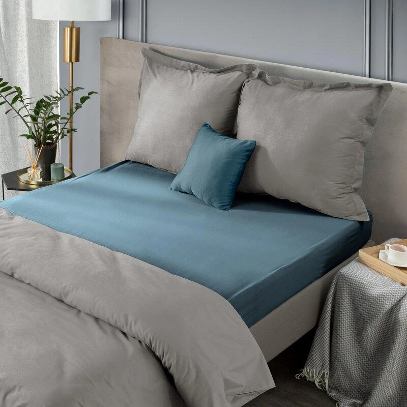 Eurofirany DESIGN 91 Medvilninė paklodė su guma JERSEY, 140X200+30CM, 125 g/m2 , spalva: tamsiai mėlyna