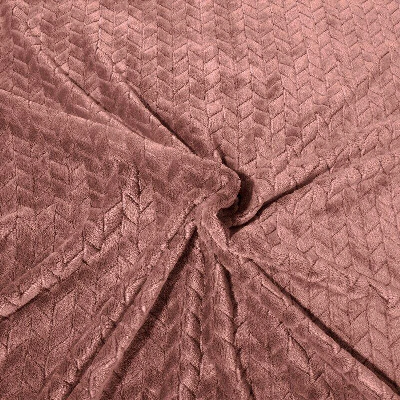 Eurofirany DESIGN 91 CINDY Minkštas ir švelnus pledas su įspaustu raštu, 170X210 cm, spalva: pudrinė