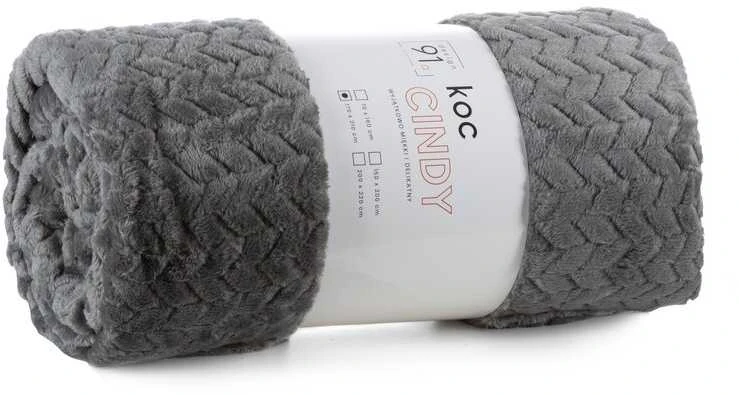 Eurofirany DESIGN 91 CINDY Minkštas ir švelnus pledas su įspaustu raštu, 170X210 cm, spalva: plieno