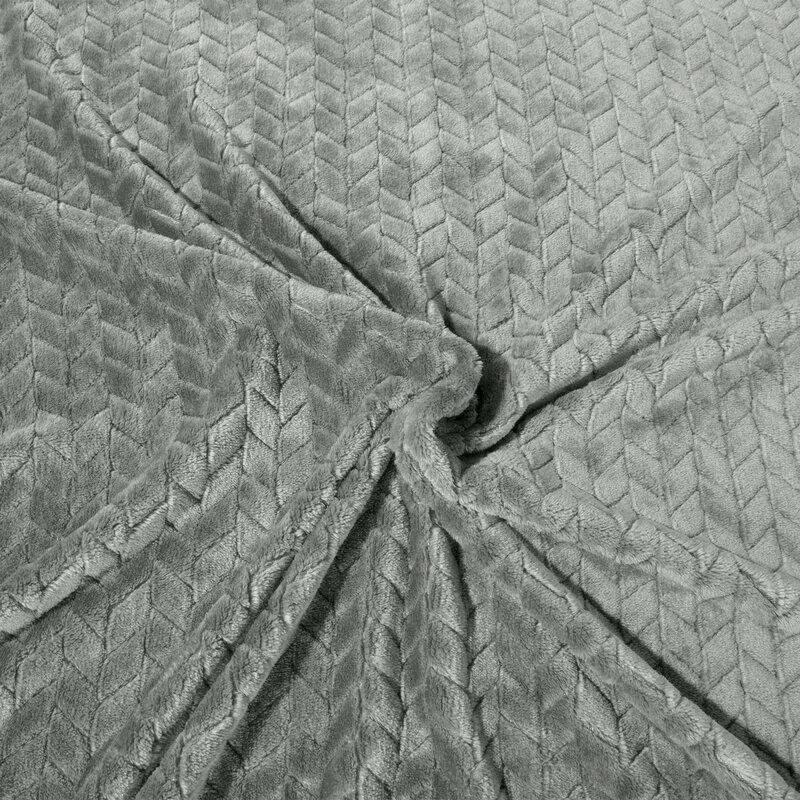 Eurofirany DESIGN 91 CINDY Minkštas ir švelnus pledas su įspaustu raštu, 170X210 cm, spalva: plieno