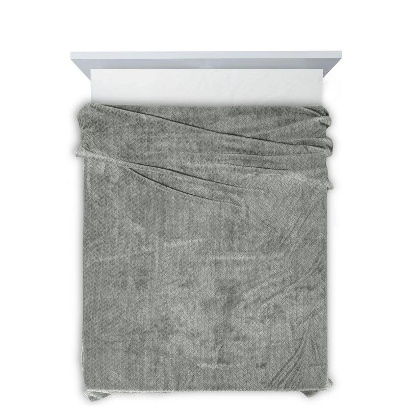 Eurofirany DESIGN 91 CINDY Minkštas ir švelnus pledas su įspaustu raštu, 170X210 cm, spalva: plieno