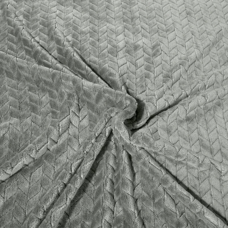 Eurofirany DESIGN 91 CINDY Minkštas ir švelnus pledas su įspaustu raštu, 170X210 cm, spalva: plieno