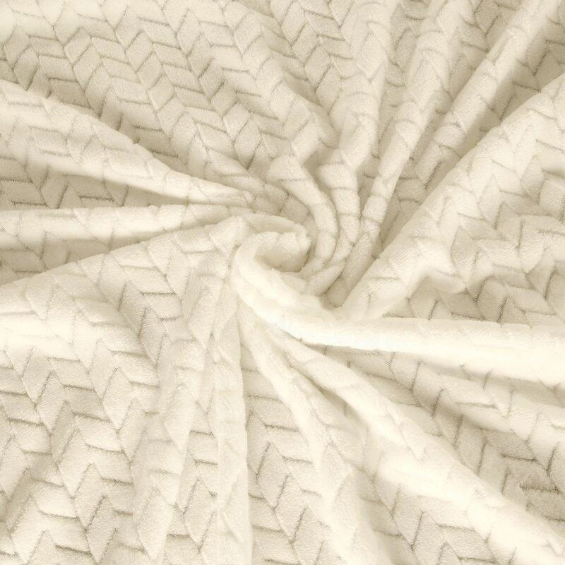 Eurofirany DESIGN 91 Minkštas ir švelnus pledas CINDY su įspaustu raštu, 220X200 cm, spalva: smėlio