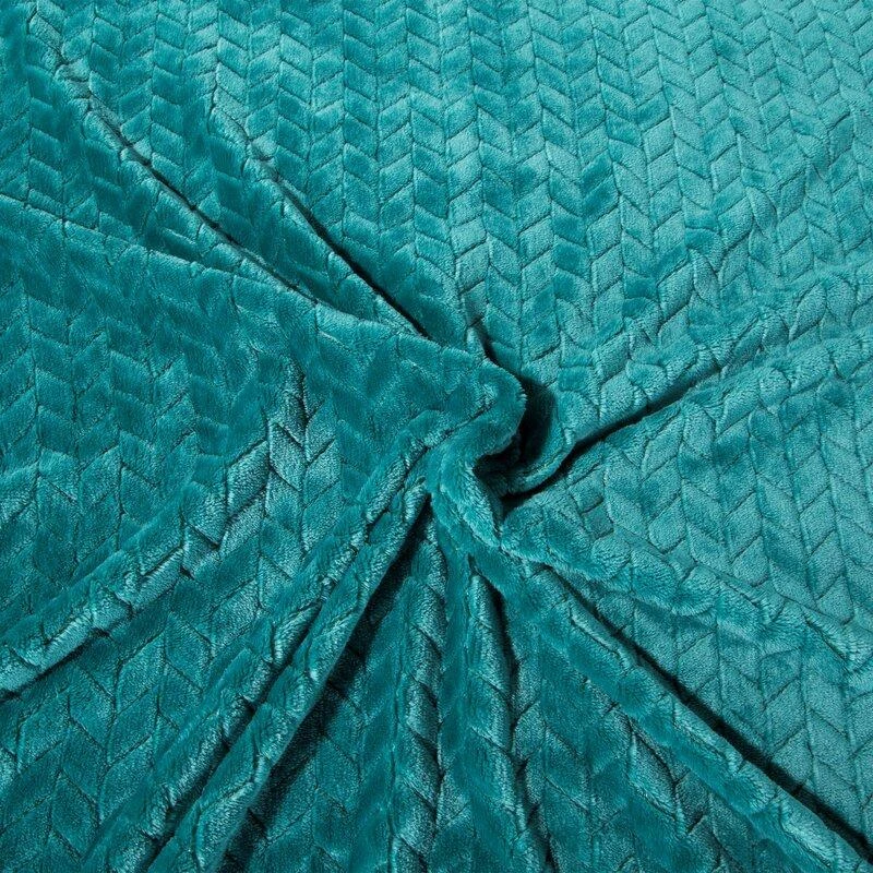 Eurofirany DESIGN 91 Minkštas ir švelnus pledas CINDY su įspaustu raštu, 220X200 cm, spalva: tamsi turkio