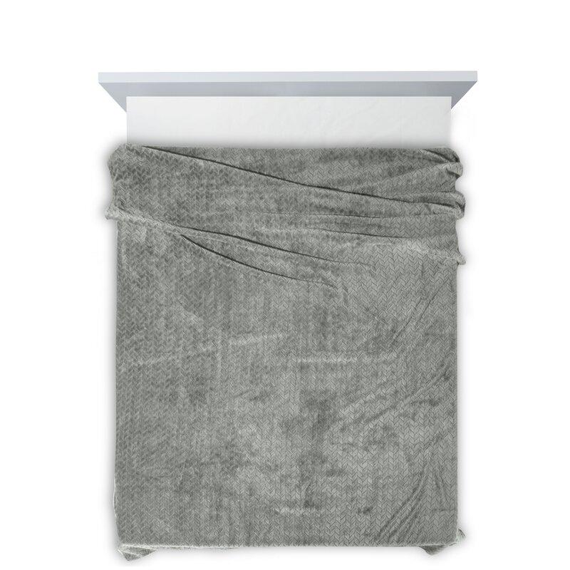 Eurofirany DESIGN 91 Minkštas ir švelnus pledas CINDY su įspaustu raštu, 220X200 cm, spalva: plieno