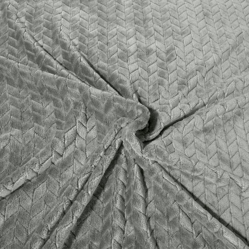 Eurofirany DESIGN 91 Minkštas ir švelnus pledas CINDY su įspaustu raštu, 220X200 cm, spalva: plieno