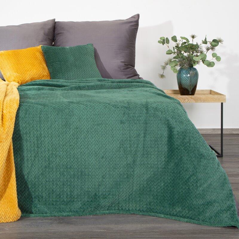 Eurofirany DESIGN 91 CINDY3 Minkštas ir švelnus pledas 200X220 cm, spalva: tamsiai žalia