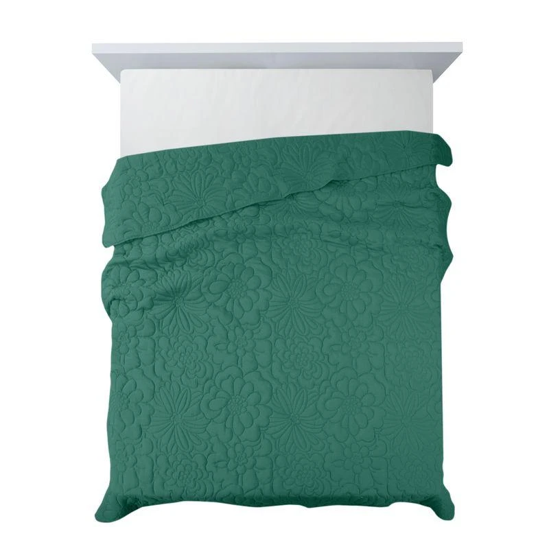 Eurofirany DESIGN 91 N/ALARA/4/TU Lovatiesė dekoruota karšto spaudimo technika (hot press) įspaustu gėlių raštu, 230X260 cm, spalva: turkio