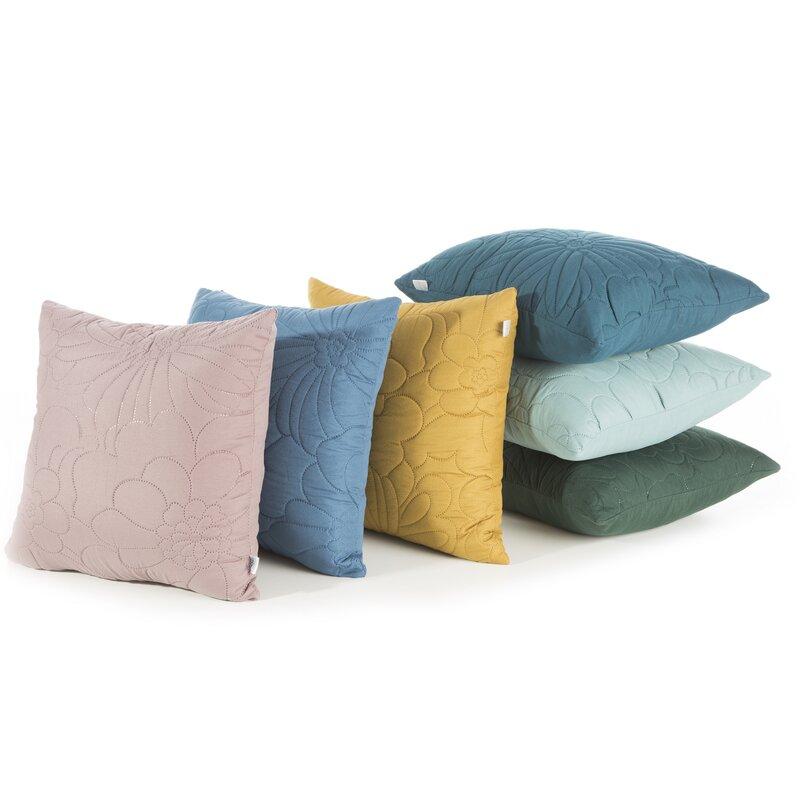 Eurofirany DESIGN 91 ALARA / 4 Pagalvės užvalkalas su įspaustu karšto spaudimo būdu gėlių raštu, 40X40 cm, spalva: mėlyna