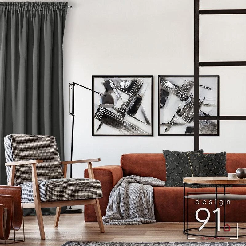 Eurofirany DESIGN 91 Naktinė užuolaida iš lygaus užtemdančio audinio PARISA, 135X270 cm, juosta / tunelis / kabliukai, spalva: tamsiai pilka