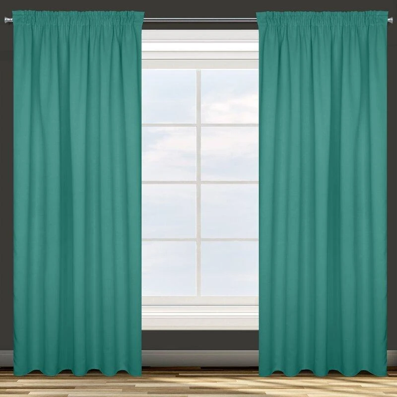 Eurofirany DESIGN 91 Naktinė užuolaida iš lygaus užtemdančio audinio PARISA, 135X270 cm, juosta / tunelis / kabliukai, spalva: turkio