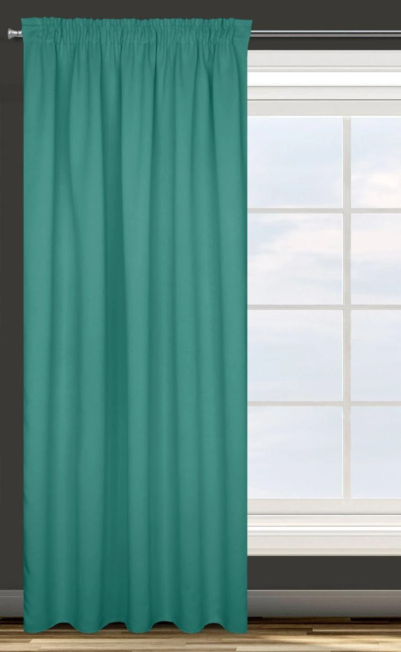 Eurofirany DESIGN 91 Naktinė užuolaida iš lygaus užtemdančio audinio PARISA, 135X270 cm, juosta / tunelis / kabliukai, spalva: turkio