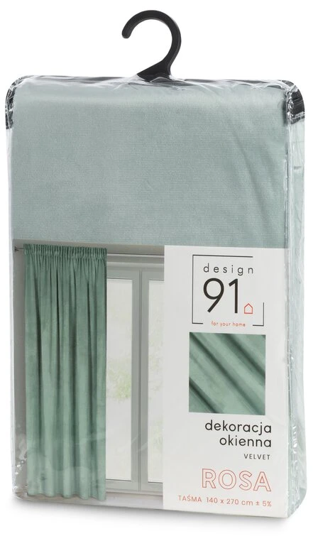 Eurofirany Užuolaidos 140x270 Rosa mint lengvas veliūras paruoštas ant juostos D91