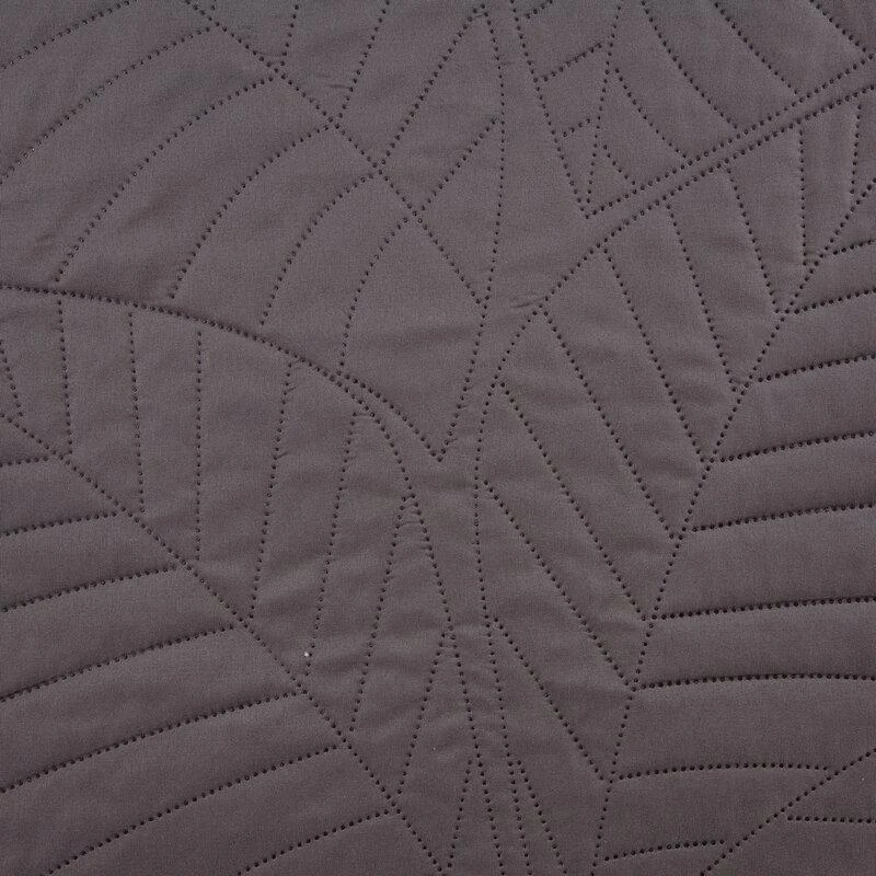 Eurofirany DESIGN 91 BONI / 6 Lovatiesė, dygsniuota karšto spaudimo būdu su lapų raštu, 170X210 cm, spalva: grafito Lovatiesė