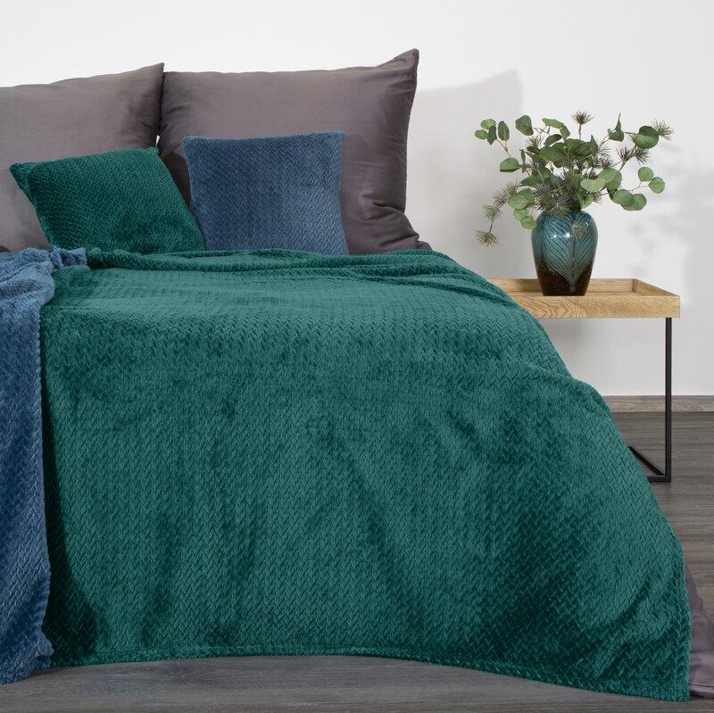 Eurofirany DESIGN 91 CINDY3 Minkštas ir švelnus pledas 200X220 cm, spalva: tamsi turkio