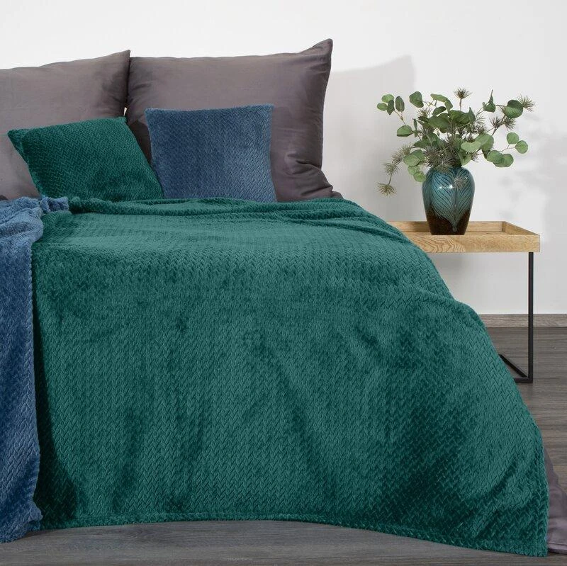 Eurofirany DESIGN 91 CINDY3 Minkštas ir švelnus pledas 170X210 cm, spalva: tamsi turkio