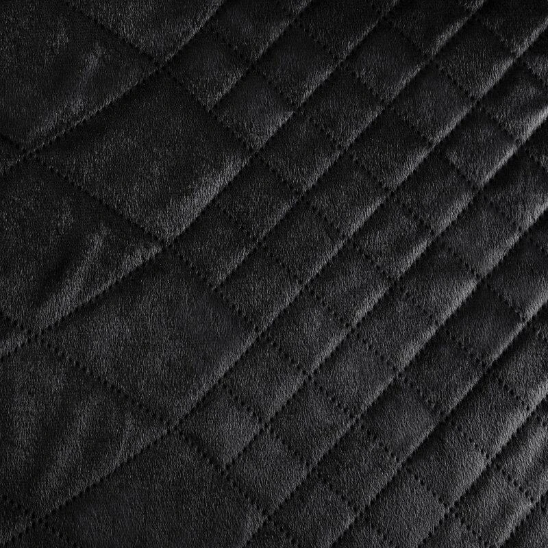 Eurofirany DESIGN 91 LUIZ / 3 Aksominė lovatiesė, dygsniuota karšto spaudimo būdu su geometriniu raštu, 170X210 cm, spalva: juoda Lovatiesė