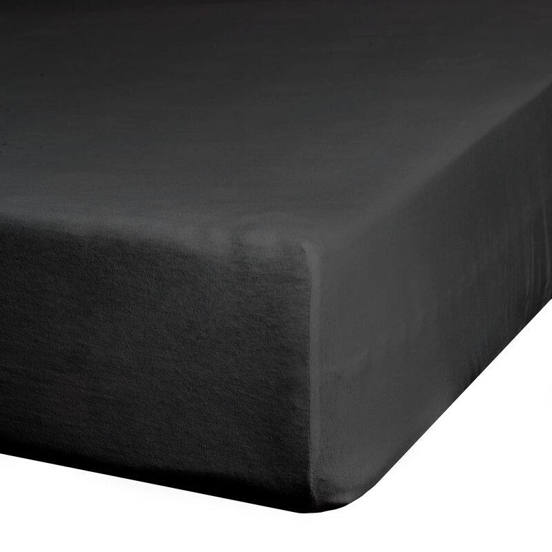Eurofirany DESIGN 91 Medvilninė paklodė su guma JERSEY, 140X200+30CM, 125 g/m2 , spalva: juoda