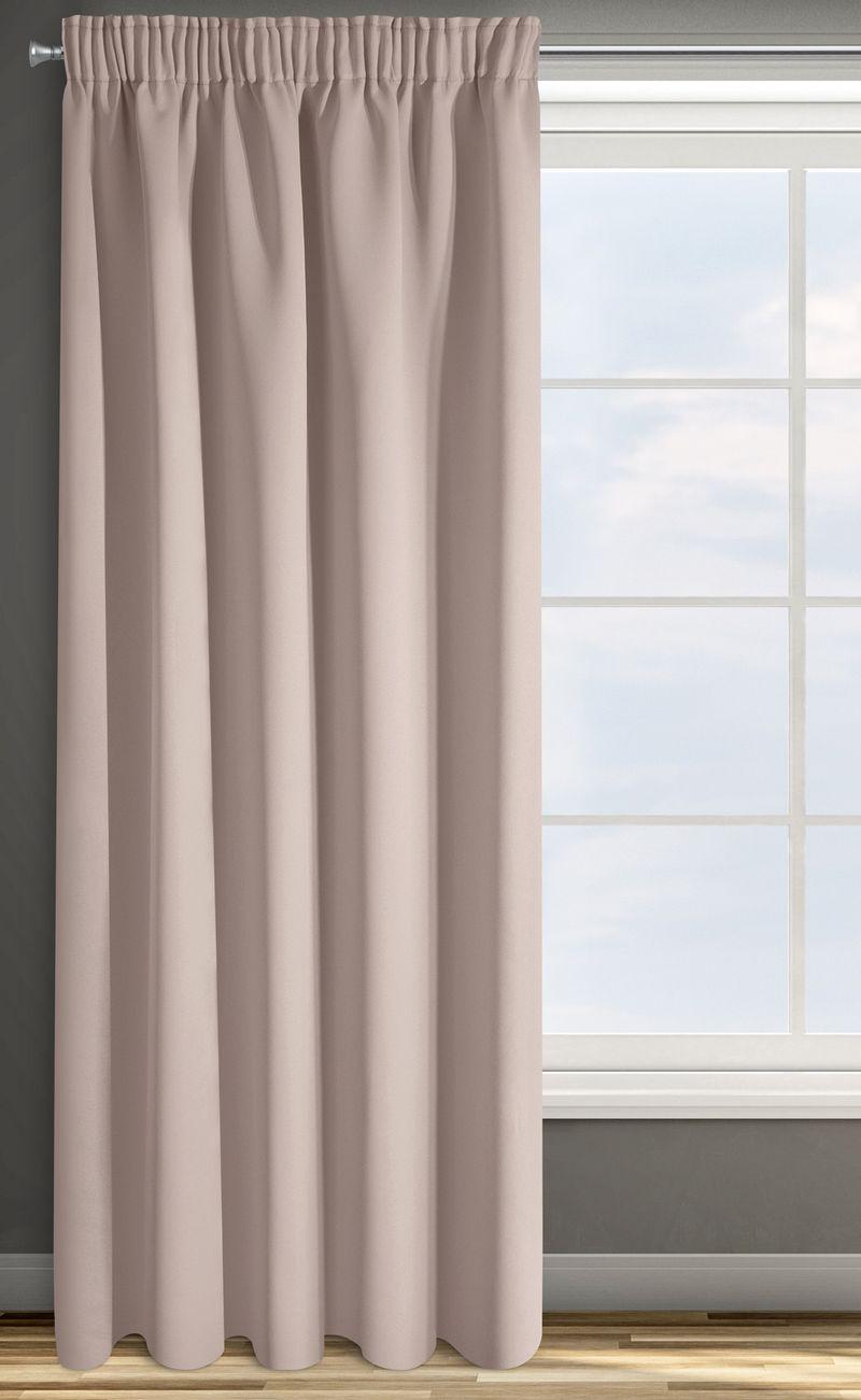 Eurofirany DESIGN 91 Naktinė užuolaida iš lygaus užtemdančio audinio PARISA, 135X270 cm, juosta / tunelis / kabliukai, spalva: pudrinė