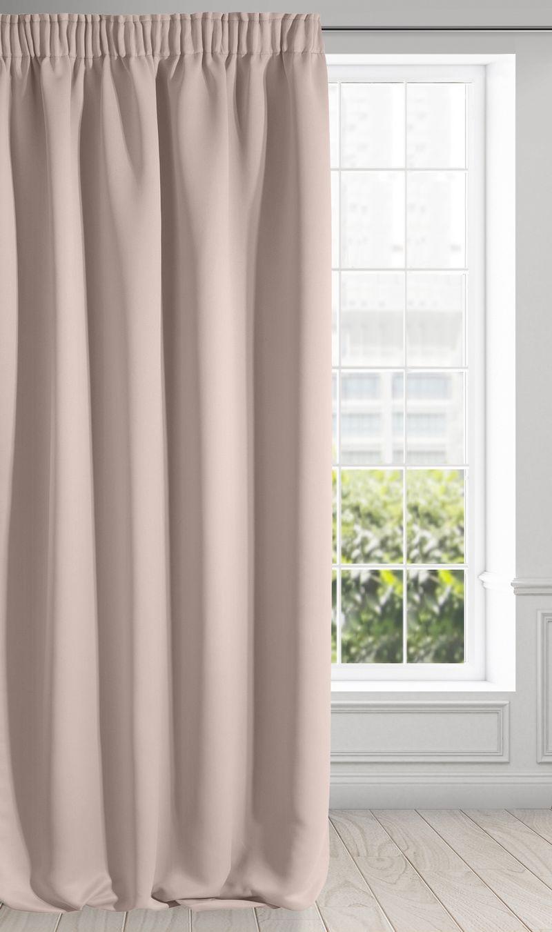 Eurofirany DESIGN 91 Naktinė užuolaida iš lygaus užtemdančio audinio PARISA, 135X270 cm, juosta / tunelis / kabliukai, spalva: pudrinė
