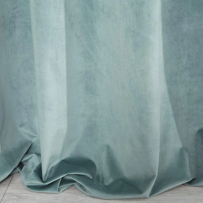 Eurofirany DIVA LINE RIA Minkšto aksomo naktinė užuolaida, 140X250 cm, kilpos / žiedai, spalva: mėlyna