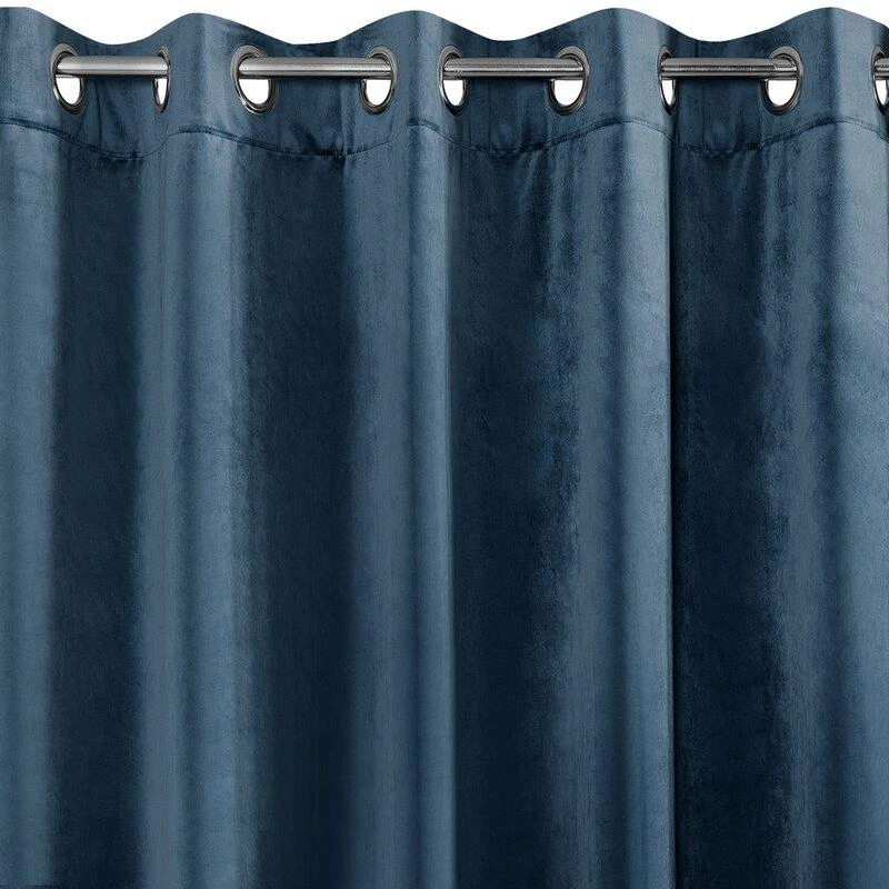 Eurofirany DIVA LINE RIA Minkšto aksomo naktinė užuolaida, 140X250 cm, kilpos / žiedai, spalva: tamsiai mėlyna