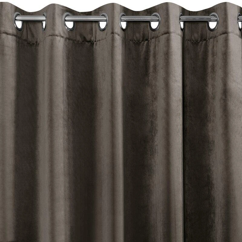 Eurofirany DIVA LINE RIA Minkšto aksomo naktinė užuolaida, 140X250 cm, kilpos / žiedai, spalva: grafito