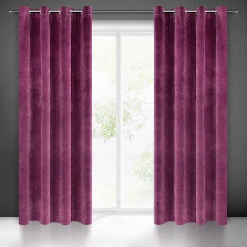 Eurofirany DIVA LINE RIA Minkšto aksomo naktinė užuolaida, 140X250 cm, kilpos / žiedai, spalva: violetinė