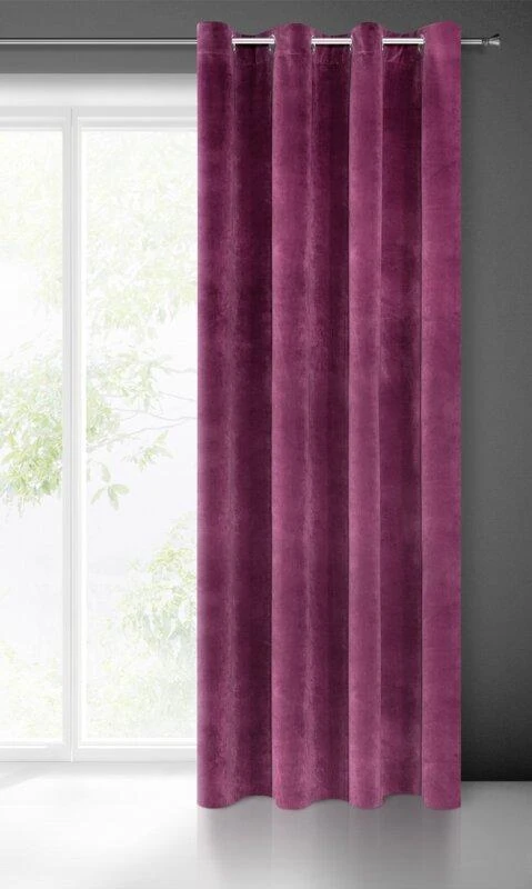 Eurofirany DIVA LINE RIA Minkšto aksomo naktinė užuolaida, 140X250 cm, kilpos / žiedai, spalva: violetinė