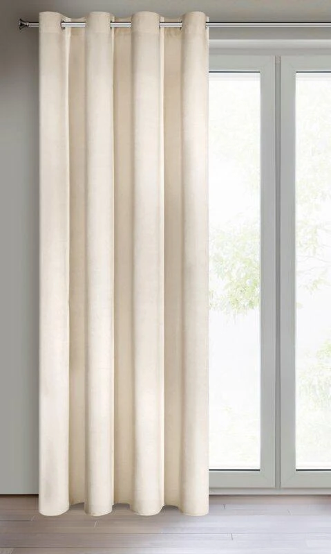 Eurofirany DIVA LINE RIA Minkšto aksomo naktinė užuolaida, 140X250 cm, kilpos / žiedai, spalva: šviesi smėlio