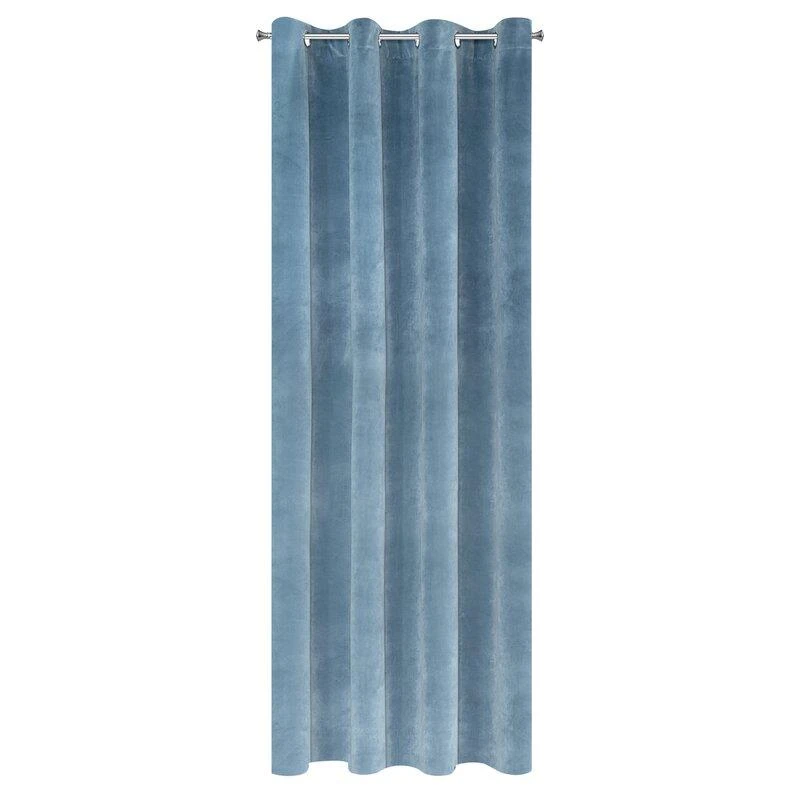 Eurofirany DIVA LINE RIA Minkšto aksomo naktinė užuolaida, 140X250 cm, kilpos / žiedai, spalva: mėlyna