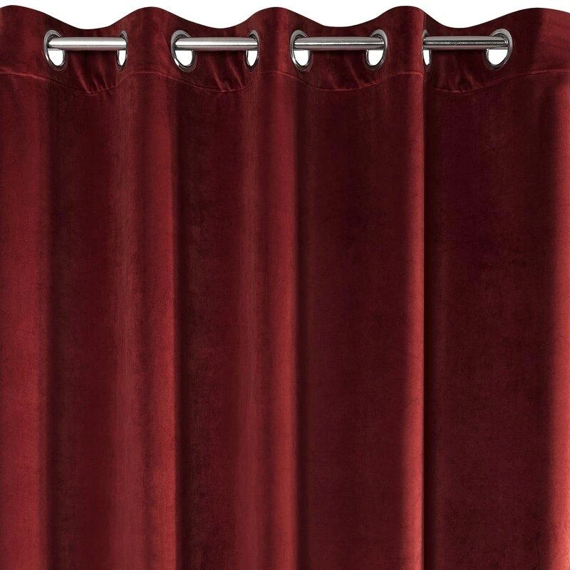 Eurofirany DIVA LINE RIA Minkšto aksomo naktinė užuolaida, 140X250 cm, kilpos / žiedai, spalva: bordo