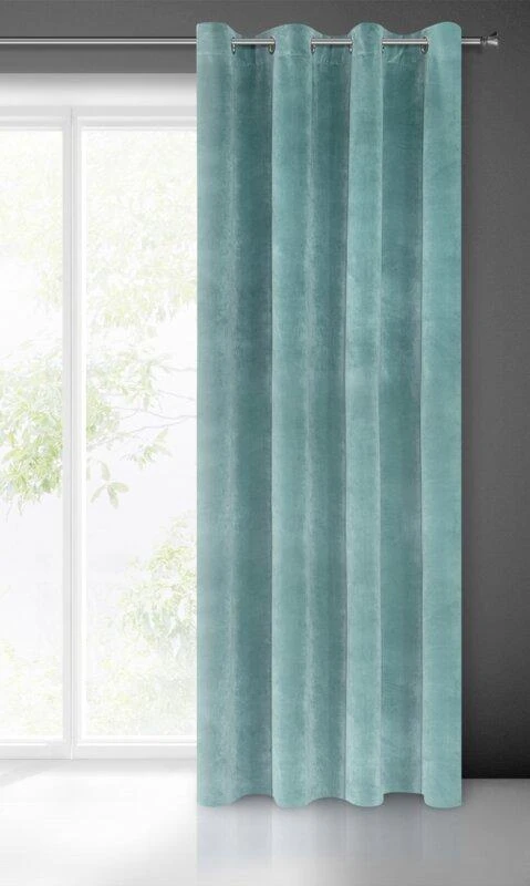 Eurofirany DIVA LINE RIA Minkšto aksomo naktinė užuolaida, 140X250 cm, kilpos / žiedai, spalva: mėlyna