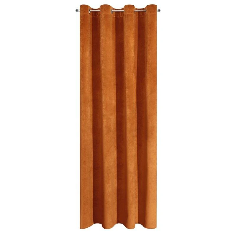 Eurofirany DIVA LINE RIA Minkšto aksomo naktinė užuolaida, 140X250 cm, kilpos / žiedai, spalva: ruda