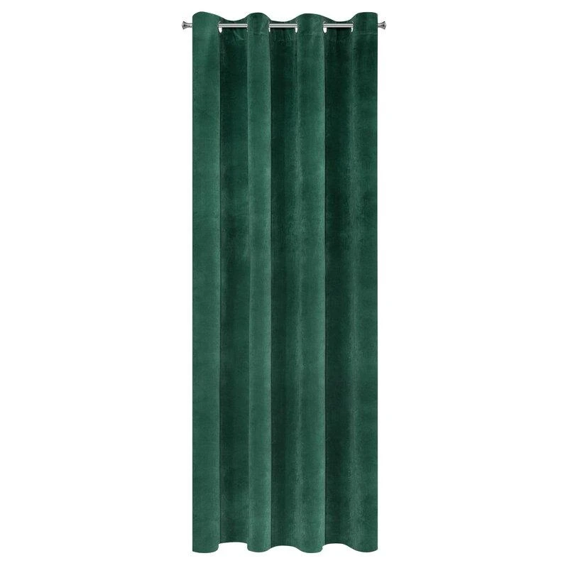 Eurofirany DIVA LINE RIA Minkšto aksomo naktinė užuolaida, 140X250 cm, kilpos / žiedai, spalva: tamsiai žalia