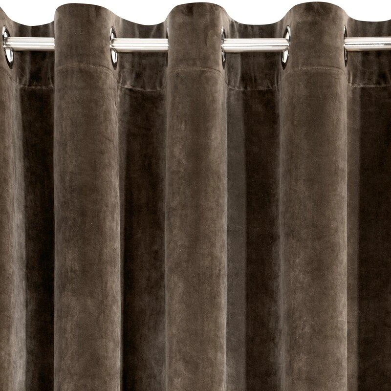 Eurofirany DIVA LINE RIA Minkšto aksomo naktinė užuolaida, 140X250 cm, kilpos / žiedai, spalva: ruda