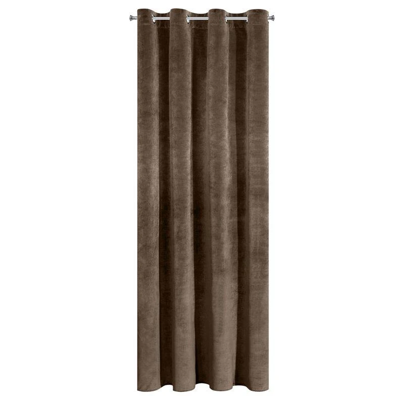 Eurofirany DIVA LINE RIA Minkšto aksomo naktinė užuolaida, 140X250 cm, kilpos / žiedai, spalva: ruda