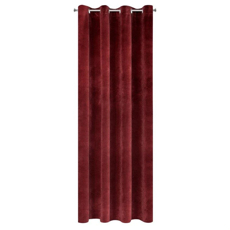 Eurofirany DIVA LINE RIA Minkšto aksomo naktinė užuolaida, 140X250 cm, kilpos / žiedai, spalva: bordo