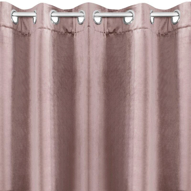 Eurofirany DIVA LINE RIA Minkšto aksomo naktinė užuolaida, 140X250 cm, kilpos / žiedai, spalva: pudros