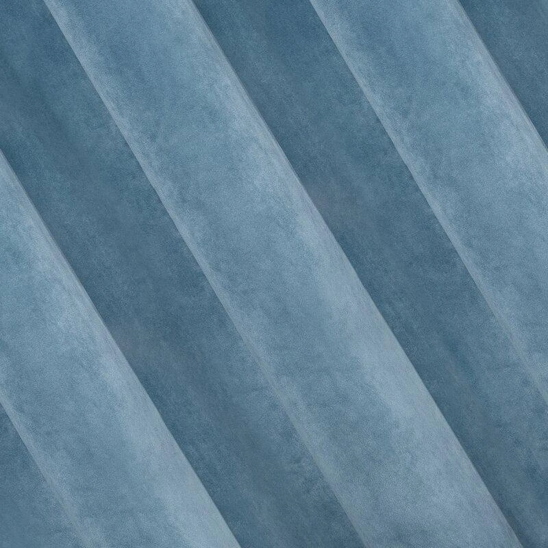 Eurofirany DIVA LINE RIA Minkšto aksomo naktinė užuolaida, 140X250 cm, kilpos / žiedai, spalva: mėlyna