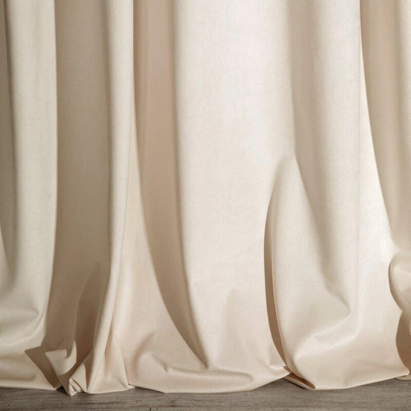Eurofirany DIVA LINE RIA Minkšto aksomo naktinė užuolaida, 140X250 cm, kilpos / žiedai, spalva: šviesi smėlio
