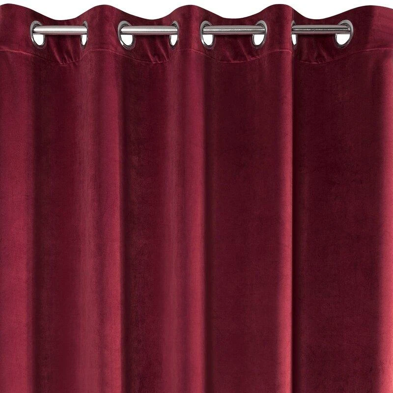 Eurofirany DIVA LINE RIA Minkšto aksomo naktinė užuolaida, 140X250 cm, kilpos / žiedai, spalva: bordo