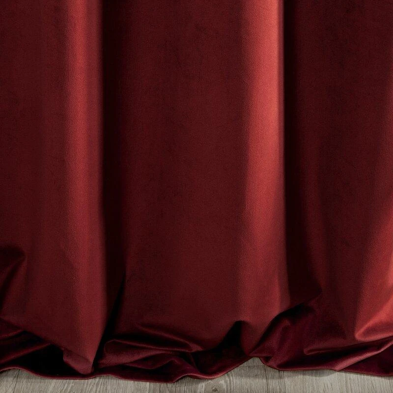 Eurofirany DIVA LINE RIA Minkšto aksomo naktinė užuolaida, 140X250 cm, kilpos / žiedai, spalva: bordo