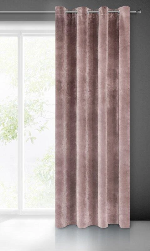 Eurofirany DIVA LINE RIA Minkšto aksomo naktinė užuolaida, 140X250 cm, kilpos / žiedai, spalva: pudros