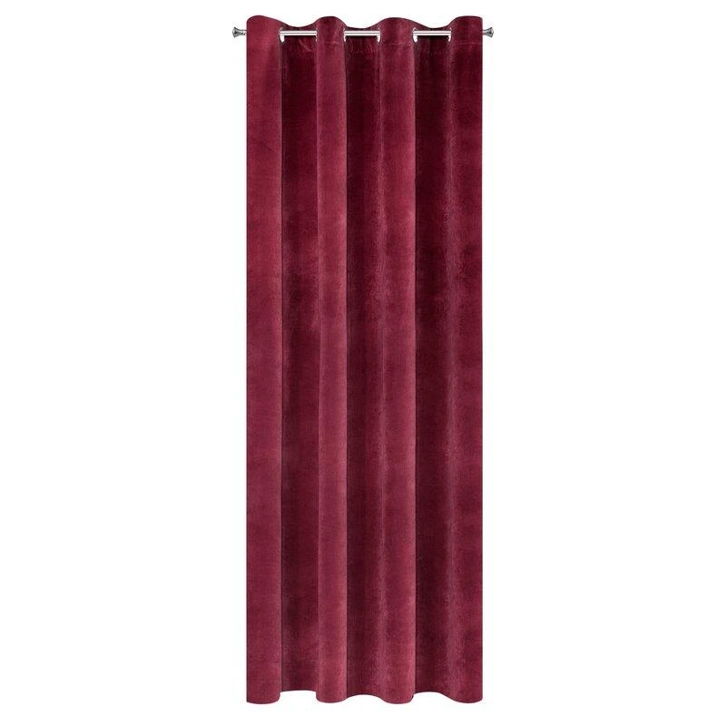 Eurofirany DIVA LINE RIA Minkšto aksomo naktinė užuolaida, 140X250 cm, kilpos / žiedai, spalva: bordo