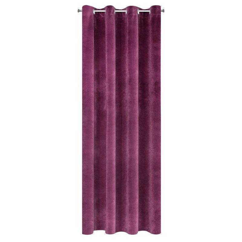 Eurofirany DIVA LINE RIA Minkšto aksomo naktinė užuolaida, 140X250 cm, kilpos / žiedai, spalva: violetinė