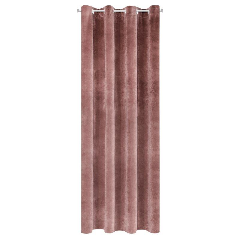 Eurofirany DIVA LINE RIA Minkšto aksomo naktinė užuolaida, 140X250 cm, kilpos / žiedai, spalva: tamsiai rožinė