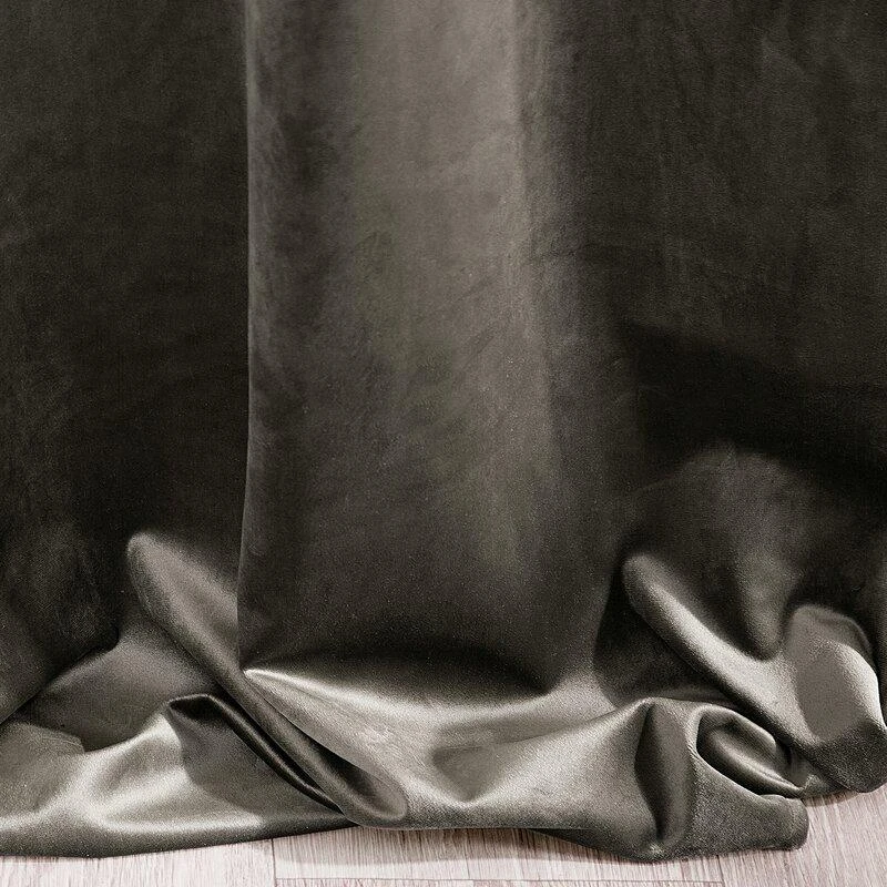 Eurofirany DIVA LINE RIA Minkšto aksomo naktinė užuolaida, 140X250 cm, kilpos / žiedai, spalva: grafito